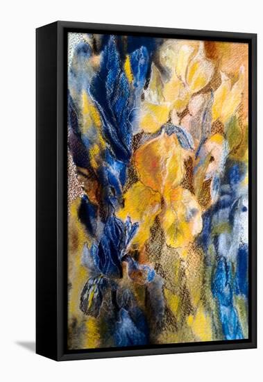 Gold And Blue Iris-Mary Smith-Framed Premier Image Canvas