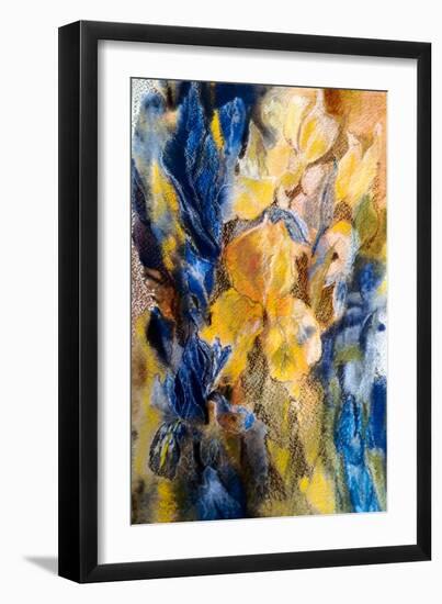 Gold And Blue Iris-Mary Smith-Framed Giclee Print