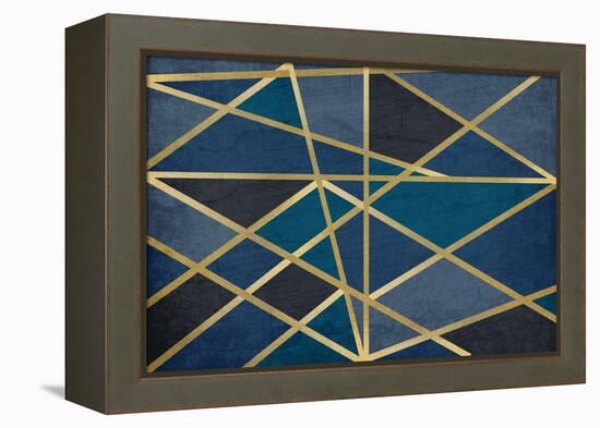 Gold and Blue Maze-Kimberly Allen-Framed Stretched Canvas