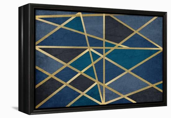 Gold and Blue Maze-Kimberly Allen-Framed Stretched Canvas