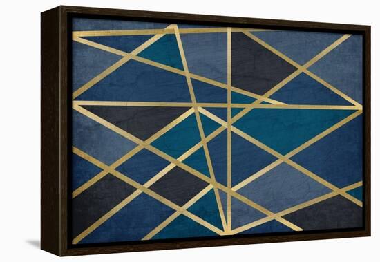 Gold and Blue Maze-Kimberly Allen-Framed Stretched Canvas