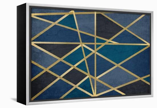 Gold and Blue Maze-Kimberly Allen-Framed Stretched Canvas