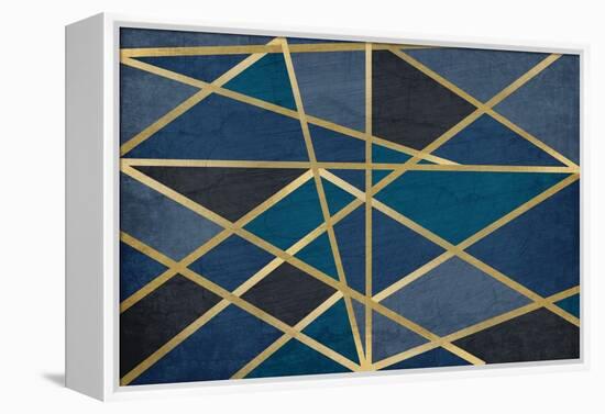 Gold and Blue Maze-Kimberly Allen-Framed Stretched Canvas