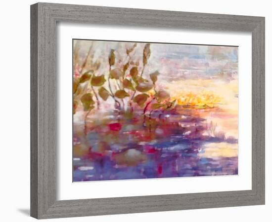 Gold And Pink Reflections-Mary Smith-Framed Giclee Print