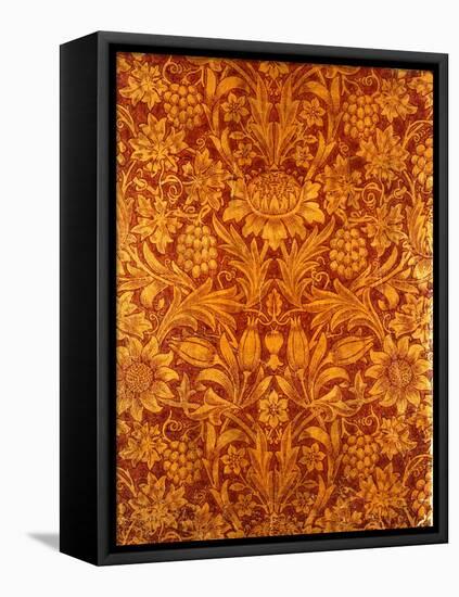 Gold and Red Sunflower Wallpaper Design, 1879 (Colour Woodblock Print on Paper)-William Morris-Framed Premier Image Canvas