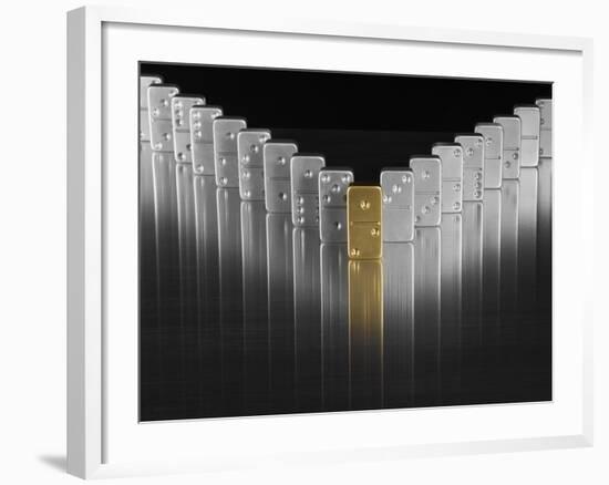 Gold and silver dominoes-null-Framed Photographic Print