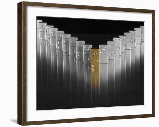 Gold and silver dominoes-null-Framed Photographic Print