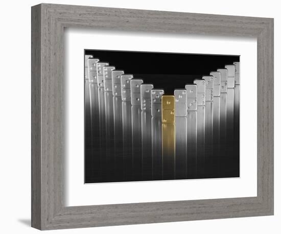 Gold and silver dominoes-null-Framed Photographic Print