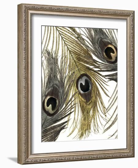 Gold and Silver Feathers I-Sophie 6-Framed Art Print