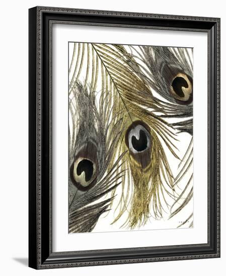 Gold and Silver Feathers I-Sophie 6-Framed Art Print