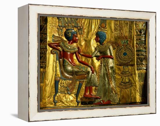 Gold and Silver Inlaid Throne from the Tomb of Tutankhamun, Valley of the Kings, Egypt-Kenneth Garrett-Framed Premier Image Canvas