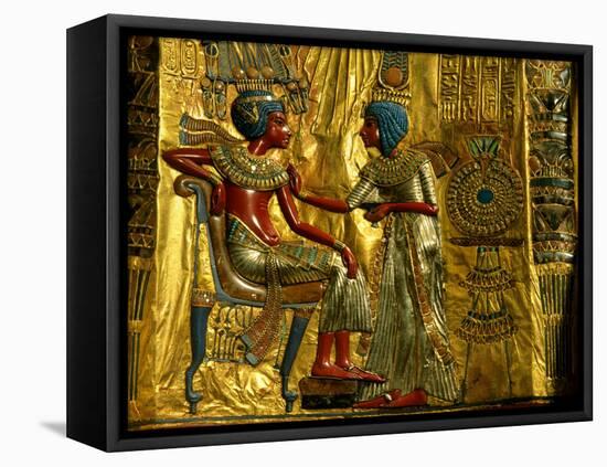 Gold and Silver Inlaid Throne from the Tomb of Tutankhamun, Valley of the Kings, Egypt-Kenneth Garrett-Framed Premier Image Canvas