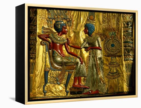 Gold and Silver Inlaid Throne from the Tomb of Tutankhamun, Valley of the Kings, Egypt-Kenneth Garrett-Framed Premier Image Canvas