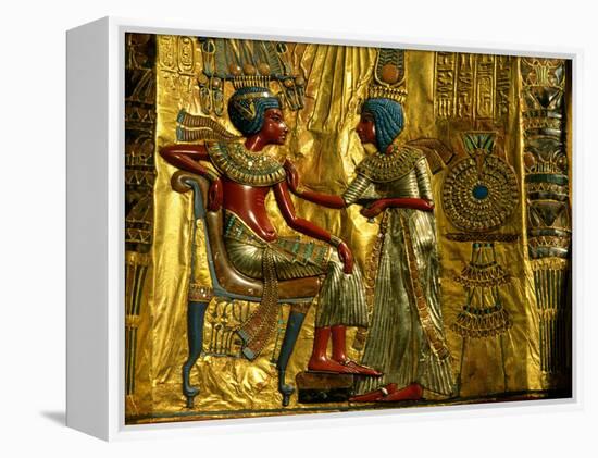 Gold and Silver Inlaid Throne from the Tomb of Tutankhamun, Valley of the Kings, Egypt-Kenneth Garrett-Framed Premier Image Canvas