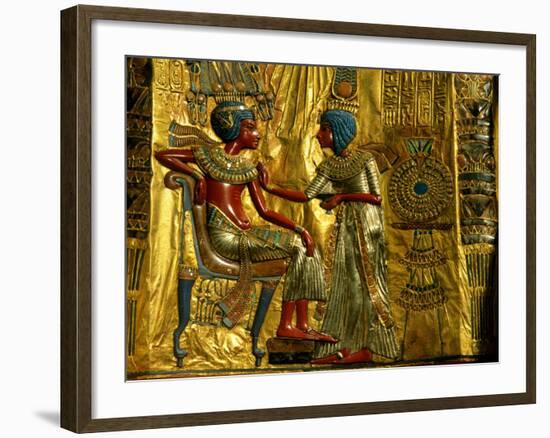 Gold and Silver Inlaid Throne from the Tomb of Tutankhamun, Valley of the Kings, Egypt-Kenneth Garrett-Framed Photographic Print