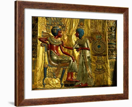 Gold and Silver Inlaid Throne from the Tomb of Tutankhamun, Valley of the Kings, Egypt-Kenneth Garrett-Framed Photographic Print