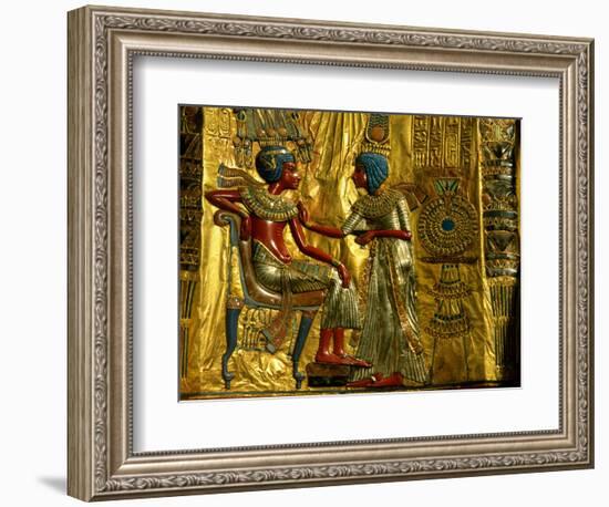 Gold and Silver Inlaid Throne from the Tomb of Tutankhamun, Valley of the Kings, Egypt-Kenneth Garrett-Framed Photographic Print