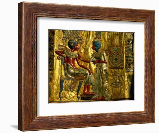 Gold and Silver Inlaid Throne from the Tomb of Tutankhamun, Valley of the Kings, Egypt-Kenneth Garrett-Framed Photographic Print