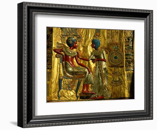 Gold and Silver Inlaid Throne from the Tomb of Tutankhamun, Valley of the Kings, Egypt-Kenneth Garrett-Framed Photographic Print