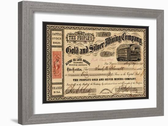 Gold and Silver Mining Company, c.1865-null-Framed Art Print