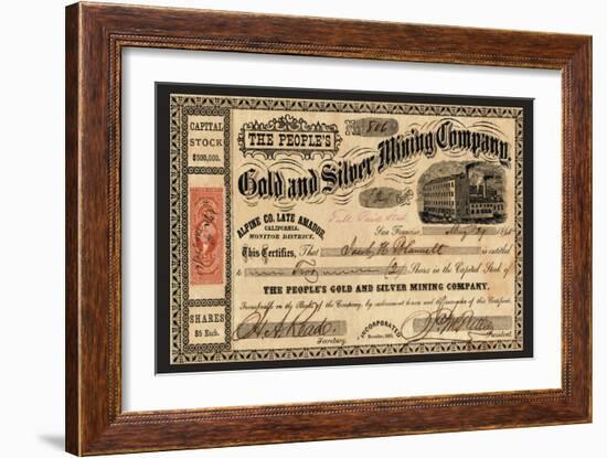 Gold and Silver Mining Company, c.1865-null-Framed Art Print