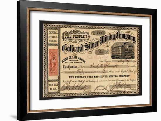 Gold and Silver Mining Company, c.1865-null-Framed Art Print