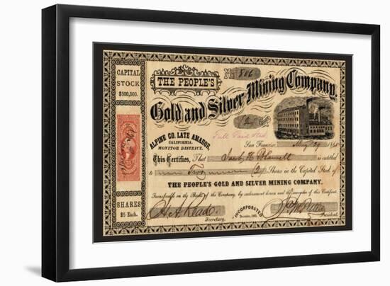 Gold and Silver Mining Company, c.1865-null-Framed Art Print