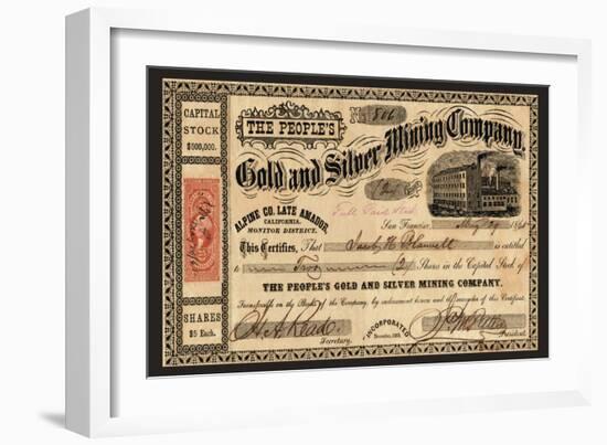 Gold and Silver Mining Company, c.1865-null-Framed Art Print