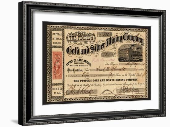 Gold and Silver Mining Company, c.1865-null-Framed Art Print