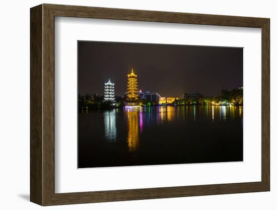 Gold and Silver Pagoda Evening Light, Guilin, China-Darrell Gulin-Framed Photographic Print