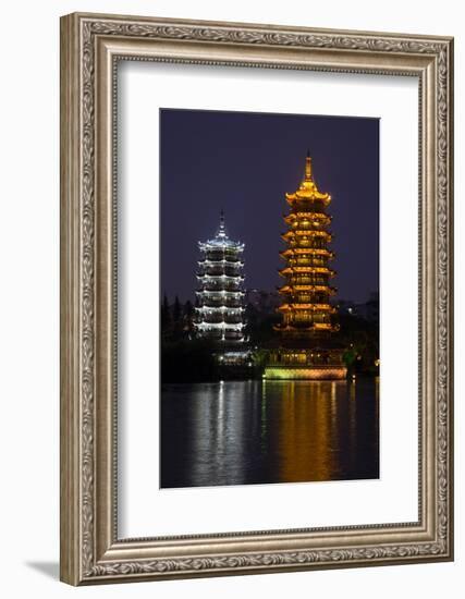 Gold and Silver Pagoda Evening Light, Guilin, China-Darrell Gulin-Framed Photographic Print