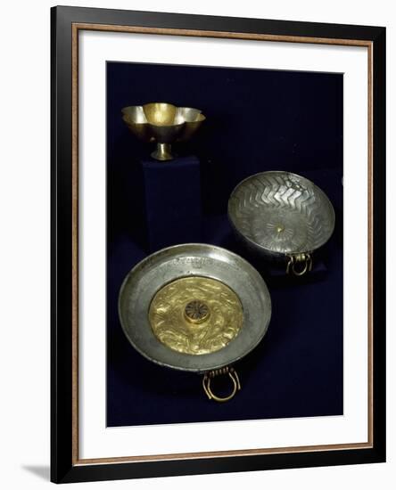 Gold and Silver Plates and Bowls of Undebaunded-null-Framed Giclee Print