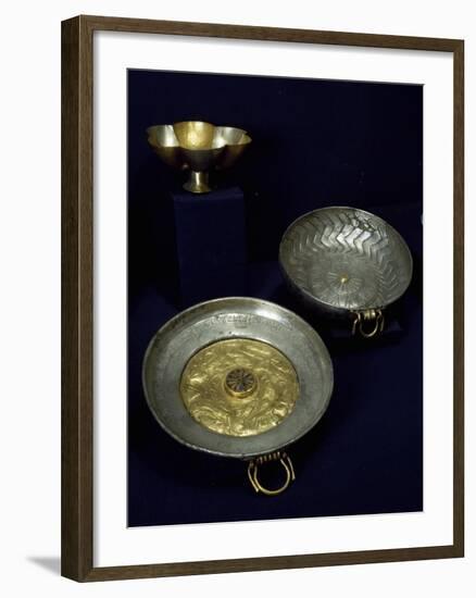 Gold and Silver Plates and Bowls of Undebaunded-null-Framed Giclee Print