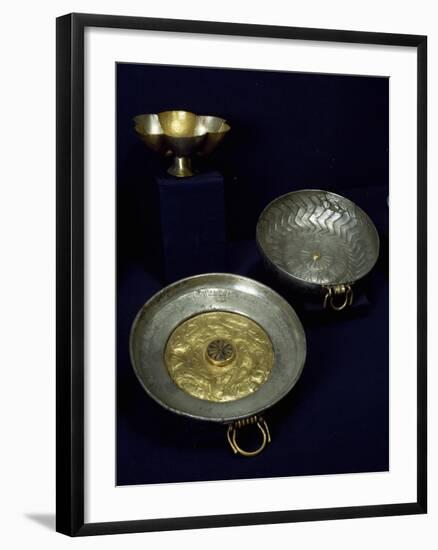 Gold and Silver Plates and Bowls of Undebaunded-null-Framed Giclee Print