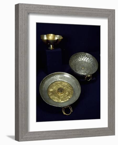 Gold and Silver Plates and Bowls of Undebaunded-null-Framed Giclee Print