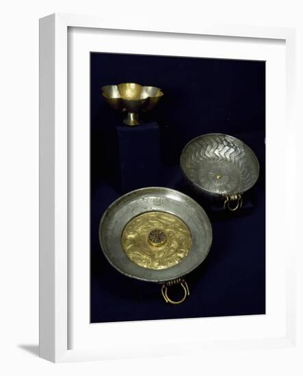 Gold and Silver Plates and Bowls of Undebaunded-null-Framed Giclee Print