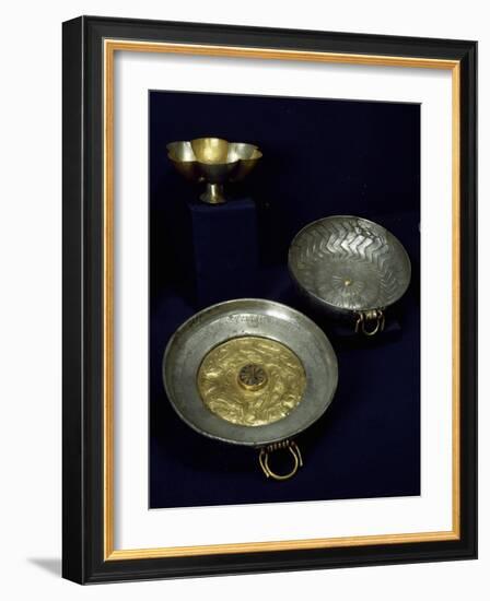 Gold and Silver Plates and Bowls of Undebaunded-null-Framed Giclee Print