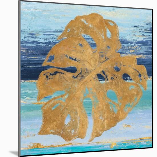 Gold and Teal Leaf Palm II-Patricia Pinto-Mounted Art Print