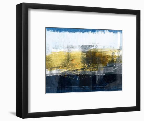 Gold and White Abstract Study-Emma Moore-Framed Art Print