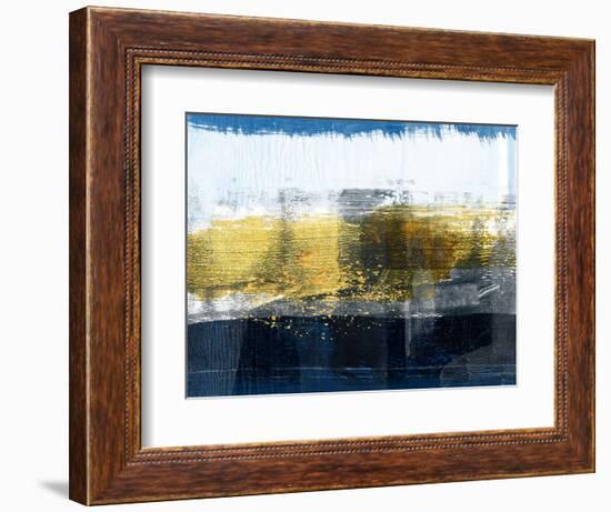 Gold and White Abstract Study-Emma Moore-Framed Art Print