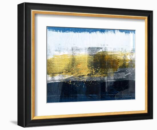 Gold and White Abstract Study-Emma Moore-Framed Art Print