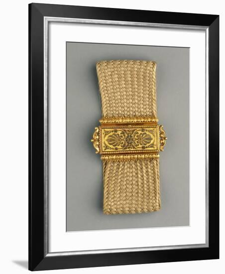 Gold and Woven Hair Bracelet, around 1812-1826-null-Framed Giclee Print