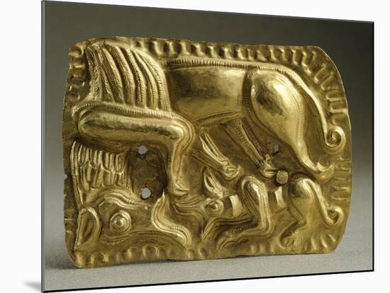 Gold Armour Stud Decorated with Animal Figures-null-Mounted Giclee Print