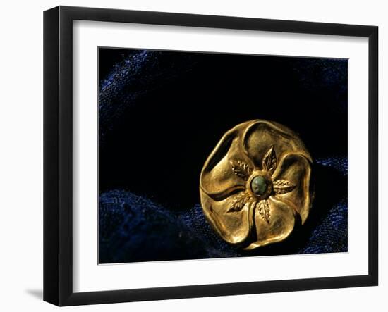 Gold Artifact from Tillya Tepe Find, Six Tombs of Bactrian Nomads, Afghanistan-Kenneth Garrett-Framed Photographic Print