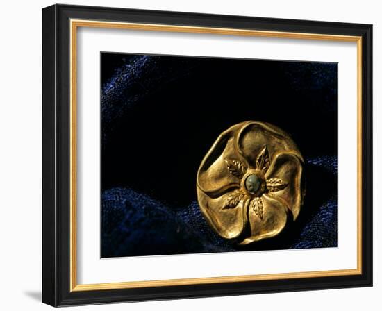 Gold Artifact from Tillya Tepe Find, Six Tombs of Bactrian Nomads, Afghanistan-Kenneth Garrett-Framed Photographic Print