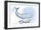 Gold Beach, Oregon - Whale - Blue - Coastal Icon-Lantern Press-Framed Art Print
