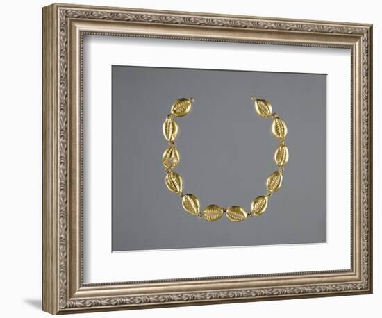 Gold Beads in the Shape of Cowrie Shells-null-Framed Photographic Print