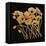 Gold Black Line Poppies I v2-Shirley Novak-Framed Stretched Canvas