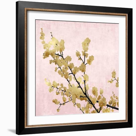 Gold Blossoms on Pink I-Kate Bennett-Framed Art Print