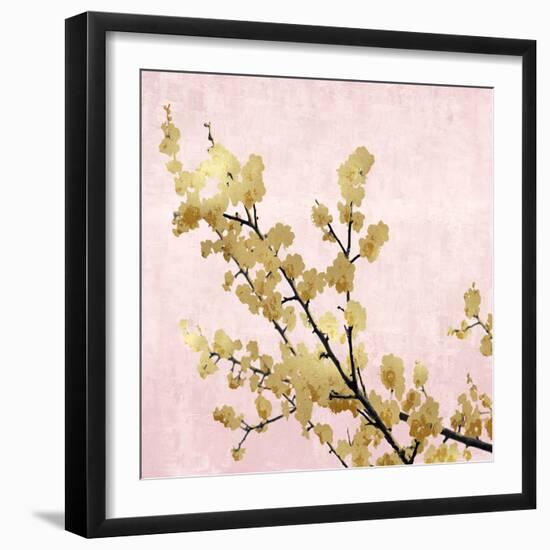 Gold Blossoms on Pink I-Kate Bennett-Framed Art Print